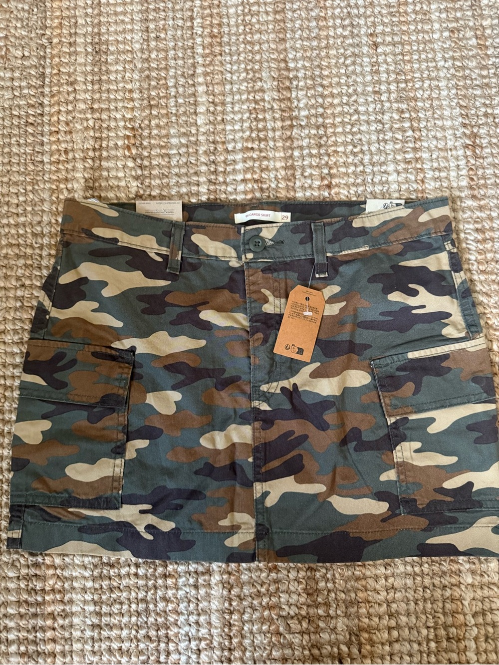 Levi's Camouflage Cargo Mini Skirt - Green/Brown/Black